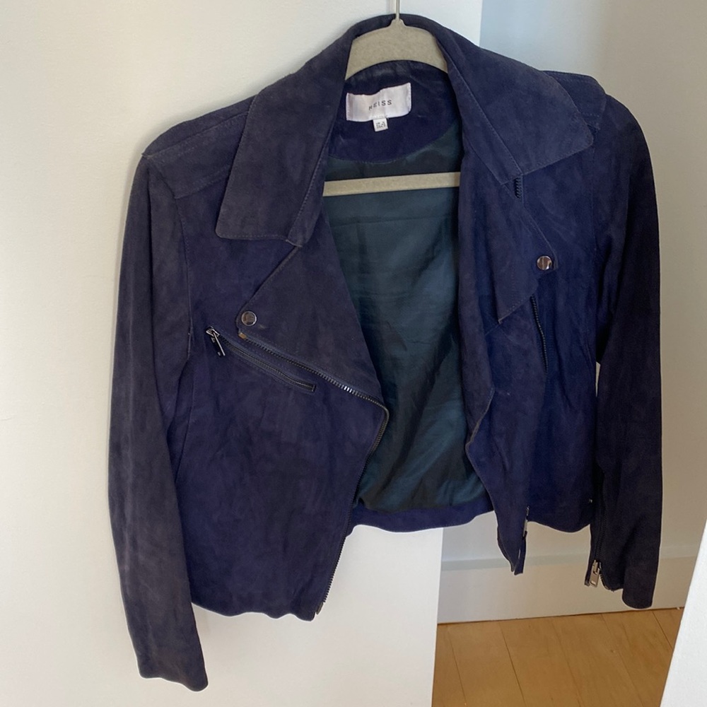 Reiss suede biker jacket.